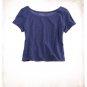 NWT Aerie Smoky Gray Red Green White Triangle Print Cropped T-Shirt Tee M