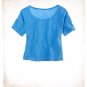 NWT Aerie Deep Blue Pool Yellow Red Pool Waves Print Cropped T-Shirt Tee M