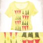 NWT Aerie Yellow Red Green Triangle Bunting Print Soft Cropped T-Shirt Tee M
