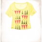 NWT Aerie Yellow Red Green Triangle Bunting Print Soft Cropped T-Shirt Tee L