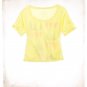 NWT Aerie Yellow Red Green Triangle Bunting Print Soft Cropped T-Shirt Tee L