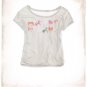 NWT Aerie All the Pretty Horses Gray Pink Orange Cropped T-Shirt Tee M