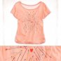 NWT Aerie Salmon Blush Pink Cupid Arrows Heart burst Print T-Shirt Tee XL