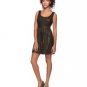 NWT Forever 21 Black Gold Metallic Swing Skater Fit & Flare Scoopneck Dress S M