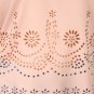 Forever 21 Top Blush Nude Pink Beige Sweet Laser Cutout Scalloped Blouse NWT L