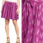 Gap Pink Skirt Muted Fuschia Rustic Ikat Print Cotton Drawstring NWT USD60 L 14