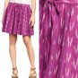 Gap Pink Skirt Muted Fuschia Rustic Ikat Print Cotton Drawstring NWT USD60 L 12