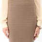 Forever 21 Skirt Tan Brown Stretch Bandage Bodycon Pencil Knee Length NWT S M