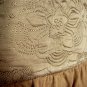 Mango MNG Tan Brown Flared Knit Skirt /w Floral Silk Quilted Appliqué Waist XS S