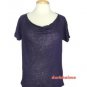 J.Crew Navy Blue Tee Pure Linen Cowlneck Drape Semi-Sheer Slub T-Shirt NWT $40 M