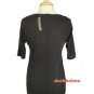 J.Crew Black Tee Handmade Lace Necklace 3/4 Sleeve Classic Knit Top NWT USD45 S