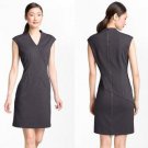 Calvin Klein Dress CK Dark Gray Seamed Ponte Knit Sheath Dress NWT USD118 S M 4