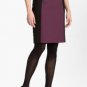Halogen Colorblocked Seamed Pencil Skirt Purple Black Work Office NWT $69 PL 12P