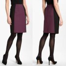 Halogen Colorblocked Seamed Pencil Skirt Purple Black Work Office NWT $69 PL 14P