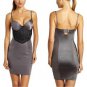 Maidenform Shapewear Slip Steel Gray Lace Trim Firm Control + Panty 2364 NWT 36B