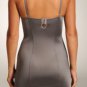 Maidenform Shapewear Slip Steel Gray Lace Trim Firm Control + Panty 2364 NWT 34C
