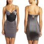 Maidenform Shapewear Slip Steel Gray Lace Trim Firm Control + Panty 2364 NWT 34C