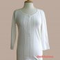 J.Crew White Painter Pintucked 3/4 Sleeve Henley Basic T-Shirt Tee NWT USD40 M