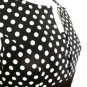 Black White Dress Retro Polka Dot Shift Work Office Chic Fitted Satin Waist XS