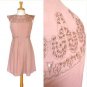 Blush Pink Dress Broderie Cutout Paperbag Waist Embroidered Classic Leben NWT M