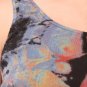 Forever 21+ Maxi Dress Abstract Swirls Blue Coral Black Chiffon One Shoulder XL