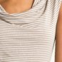 Halogen Cowlneck Top Draped Modal Knit Ivory Taupe Striped USD39 NWT PS PM