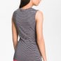 Halogen Cowlneck Top Draped Modal Knit Gray Black Striped USD39 NWT PM PL