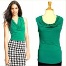 Halogen Cowlneck Top Draped Modal Soft Knit Jade Green Teal USD39 NWT PL PXL