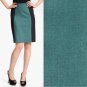 Halogen Seamed Pencil Skirt Teal Black Herringbone Colorblock Work NWT USD69 S 6