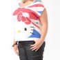 Hello Kitty Union Jack Tee fr Forever 21+ White Blue Red Scoopneck Tshirt NWT 1X