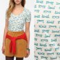 Urban Outfitters Tee Glasses Print White Teal Green Scoopneck T-Shirt NWT M L
