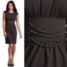 Calvin Klein Dress CK Charcoal Gray Chain Ponte Knit Work Office NWT USD118 M 10