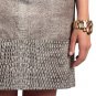Kenneth Cole New York Beige Gray Taupe Snake Print Red Trim Skirt NWT USD80 S 6