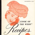 Cook of the Week Recipes 1957