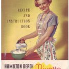 Hamilton Beach Mixette - Recipe and Instruction Book
