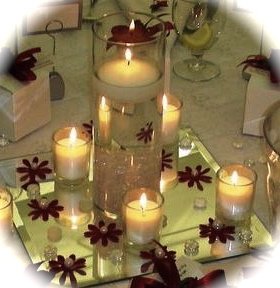 Set Of 5 Cylinder Glass Vase Votive Candle Centerpiece With