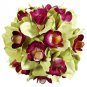 9" Artificial Cymbidium Orchid Pomander Kissing Ball in Green and Fuchsia