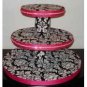 Damask Theme 3 Tiered Cup Cake Stand - Custom Made To Order