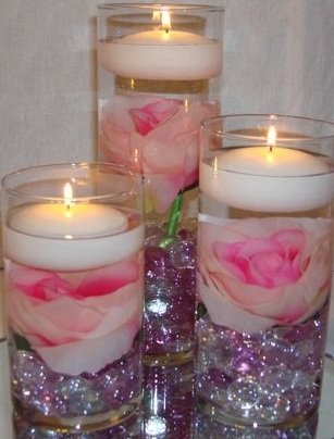 36 Piece Set Roses & Floating Candles Wedding Reception Table ...