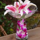 10 Piece Set Orchids Submerged Cylinder Glass Vase with Fish Bowl ...