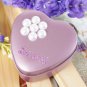 Lilac Heart Shaped Favor Tin With Pearl Flower (Set of 6)