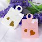 Pink - Double Heart Cutout Favor Bag With Bow (Set of 12)