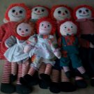 Lot of Vintage Raggedy Ann and Andy Dolls