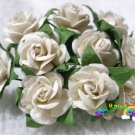 50 MULBERRY PAPER ROSES - WHITE TONES, 15 MM.