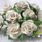 50 MULBERRY PAPER ROSES - WHITE TONES, 15 MM.