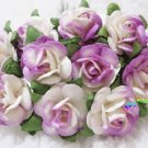 50 MULBERRY PAPER ROSES 2 TONE PURPLE , 15 mm.