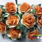 50 ORANGE MULBERRY PAPER FLOWERS ROSE