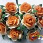 50 ORANGE MULBERRY PAPER FLOWERS ROSE