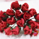 50 MULBERRY PAPER FLOWER ROSE BUDS - RED TONES, 10 mm.