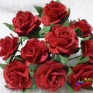 50 MULBERRY PAPER FLOWER ROSE - RED WEDDING